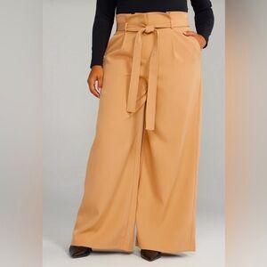 Fashion to Figure - High Rise Wide Leg Paperbag Pants, 2X